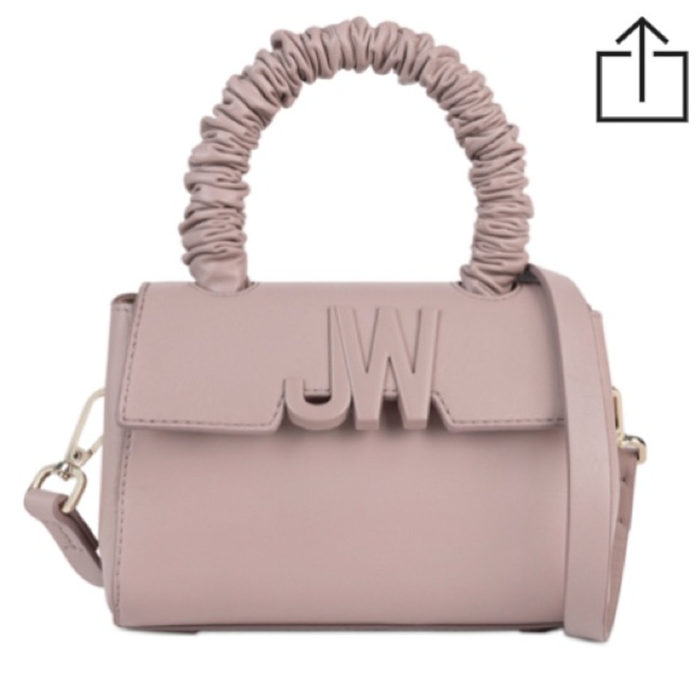 Jason Wu Rommy Leather Scrunchie Top Handle Micro Bag. Cashmere Taupe/Gold.